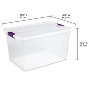 Hefty Medium 16.5-Gallons (66-Quart) Clear Base with White Lid Tote with  Latching Lid