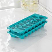 Sterilite Set of Two Stacking Ice Cube Trays Plastic, White 