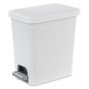 Sterilite 1061 - 2.7 Gal. Rectangular Step-on Wastebasket White