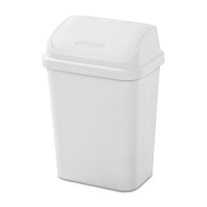 S-1086-WH Sterilite Plastic 10.5 Gallon SwingTop Wastebasket