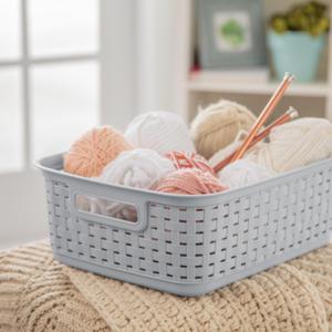 Sterilite 11 Inch Small Weave Storage Organizer Basket Tote