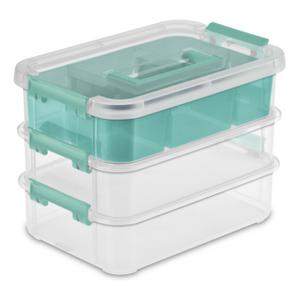 Sterilite 9.5 X 6.5 X 4 Inch Small Open Scoop Front Clear Storage Bin With  Comfortable Carry Through Handles For Household Organization (16 Pack) :  Target