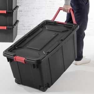 Sterilite 1484 - 10 Gal. Stacker Tote Black 14849006