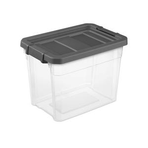 Sterilite 9.5 x 6.5 x 4 Inch Small Open Scoop Front Clear Storage Bin with  Comfortable Carry Through Handles for Household Organization (48 Pack)