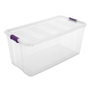 Sterilite 1761 - 60 Qt. ClearView Latch™ Wheeled Underbed Box Sweet Plum  17611704