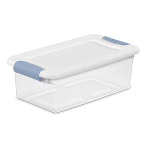 Mainstays Extra Large Decorative Plastic Storage Basket w/Lid, Blue Cove  New