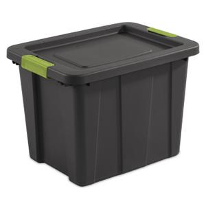 Sterilite 18 Gal Stackable Storage Tote with Handles, Crisp Green (8 Pack)