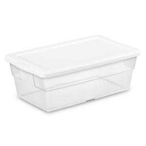 6 Pack 60 Qt Storage Box Bin Tote Lid Container Organizer Stackable Home  Plastic