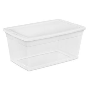  Sterilite ShelfTotes 50 Quart Clear Latched Stacking Plastic  Storage Container with Gray Lid for Garage or Basement, (12 Pack) :  Everything Else