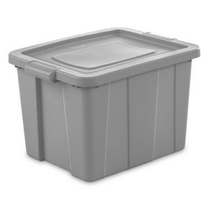 Sterilite 30 Gal Latching Tuff1 Storage Tote, Stackable Bin with Latch Lid,  Plastic Container to Organize Garage, Basement, Gray Base and Lid, 4-Pack