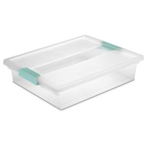 Sterilite 30 Quart Clear Plastic Stackable Storage Container Bin Box Tote  with Latching Lid Organizing Solution for Home & Classroom, White (6 Pack)