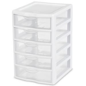 6 Sterilite 20738006 Small Compact Countertop 3 Drawer Desktop Storage Unit