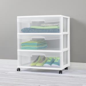 Sterilite ClearView 3-Drawer Wide Organizer - Clear/White, 14.6 x 14.5 x  10.6 in - Pick 'n Save