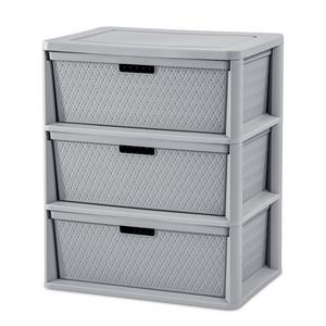4430 - Wide 3 Drawer Cross-Weave Tower
