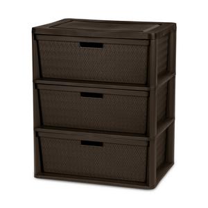 4430 - Wide 3 Drawer Cross-Weave Tower