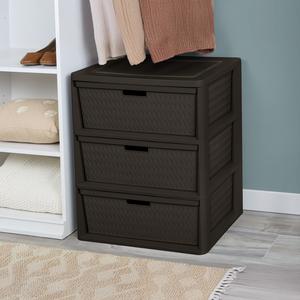 4430  - Wide 3 Drawer Cross-Weave Tower