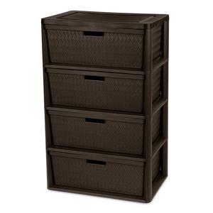 4440 - Wide 4 Drawer Cross-Weave Tower