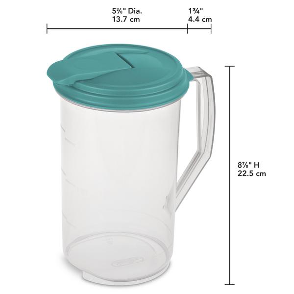 Sterilite 0486 - 2 Qt. Round Pitcher Blue Atoll 04860906