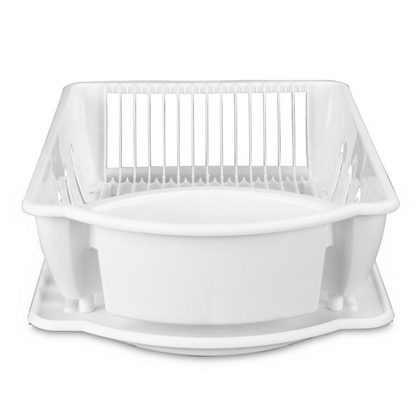 Sterilite 2-Piece Dish Rack Dish Drainer Set, White – DaysMarketplace