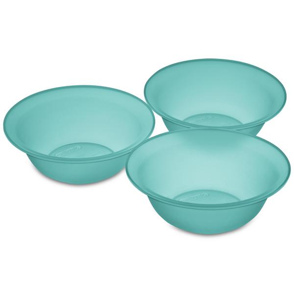 Sterilite 0723 - Set of Three 20 Ounce Bowls Molokai Blue Tint 07236W12