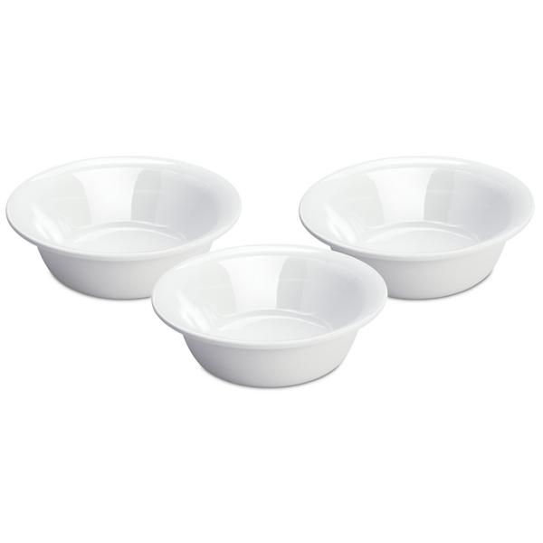 WHOLESALE STERILITE BOWL SET 8 PC WHITE W/ WASHED BLUE LID SOLD BY