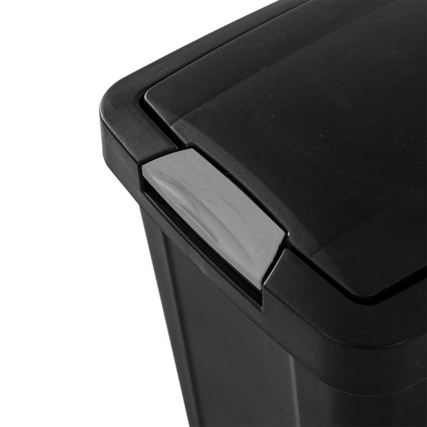 Sterilite 7.5 Gallon TouchTop Wastebasket with Titanium Latch, Black (4 Pack)