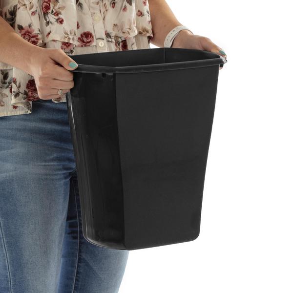 6 Pack Black Sterilite 10519006 3 Gallon Ultra Plastic Wastebasket Trash Can 