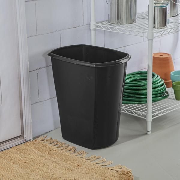 Sterilite 10539006 10 Gallon Ultra Plastic Wastebasket Trash Can Black 6 Pack 