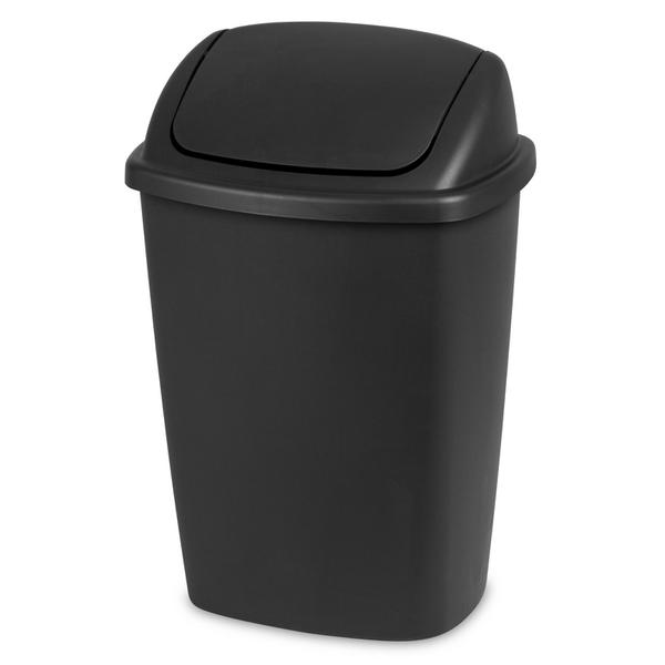 Yesdate 3.5 Gallon Trash Can with Swing-Top Lid, Plastic Garbage
