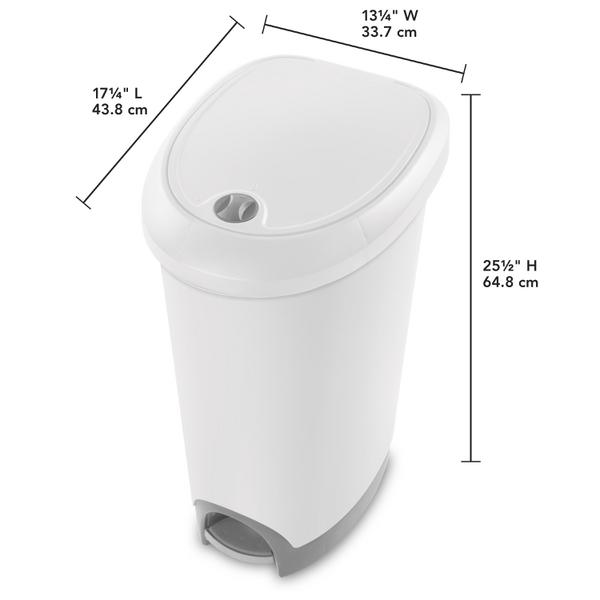 Sterilite White Touch Lock 13-Gallon Waste Can