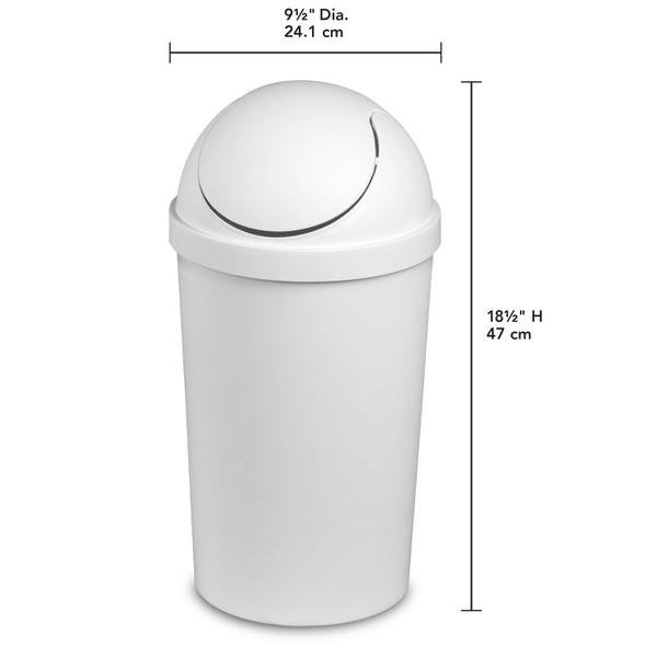 Sterilite 3 Gal Trash Can 11.4 L Capacity Black Waste Basket 