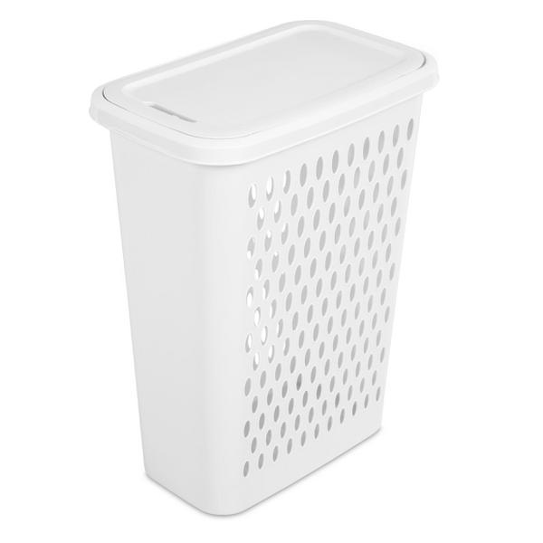 Rectangular Open Laundry Hamper Plastic, White, Set of 4 Storage