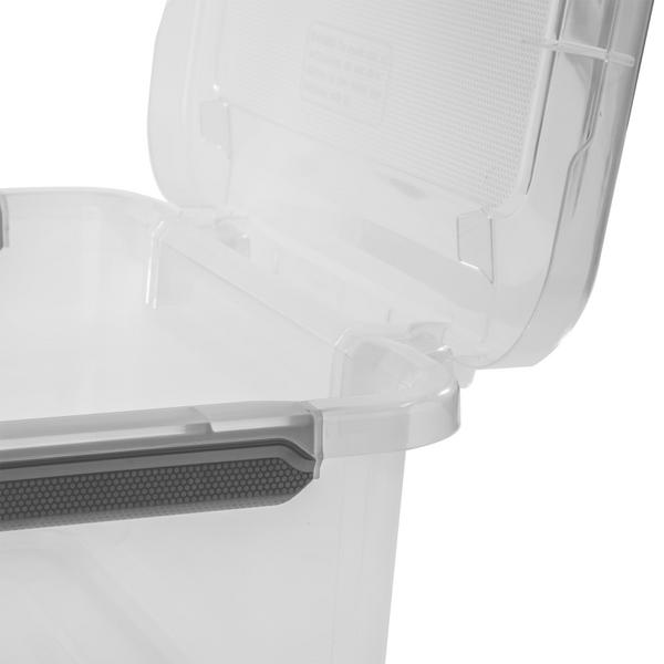 Rubbermaid Clever Store Snap-Lid Container, 13 3/8 x 16 7/8 x 5 3/8, 15 qt,  Clear