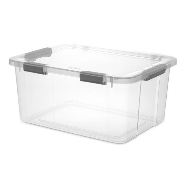 Life Story Clear 6-Quart Storage Box with Green Snap Lids, 6-Pack