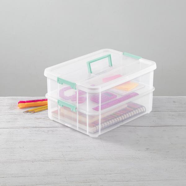 S-1422 Sterilite Plastic 2-Layer Stack & Carry Storage Box (case pack –  WEE'S BEYOND WHOLESALE