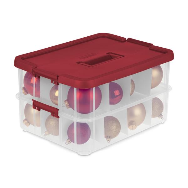 Sterilite Adjustable Ornament Case, Infra Red, Plastic 
