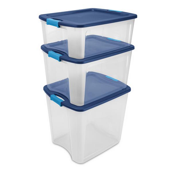 Trueliving 5 Gallon Blue Plastic Tote with Lid