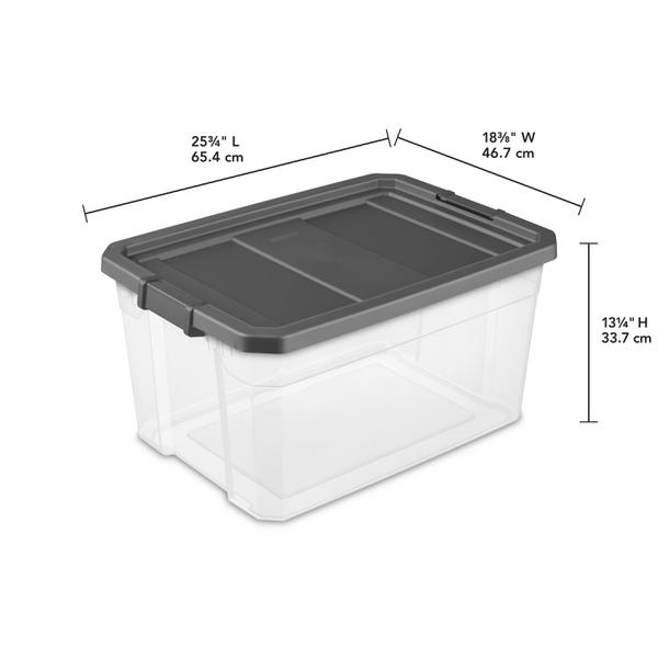 76-Quart Storage Container Plastic Sterilite Stacker Box Heavy Duty Pack of 6 