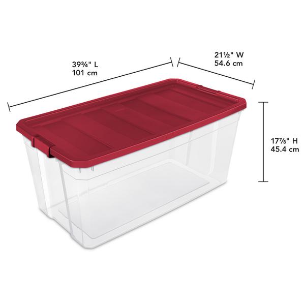 Anbers 25 Quart Clear Plastic Storage Bins with Lids, 4 Pack