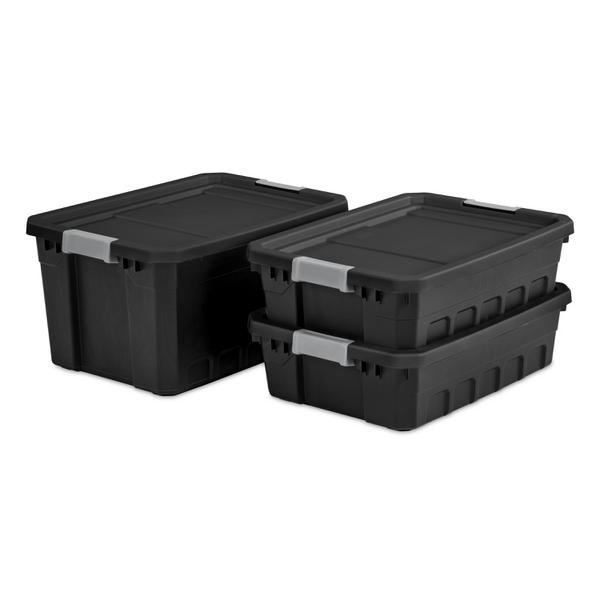 Sterilite 50 Gal Stacker Tote, Black (Available in Case of 3 or Single Unit)