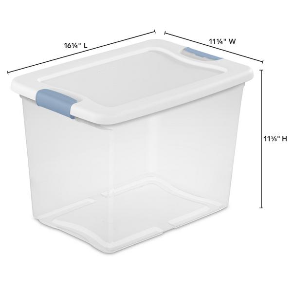 Anbers 25 Quart Clear Plastic Storage Bins with Lids, 4 Pack