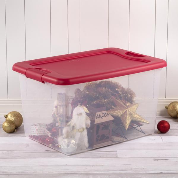 Sterilite 64 Qt Latching Storage Box, Stackable Bin With Latch Lid