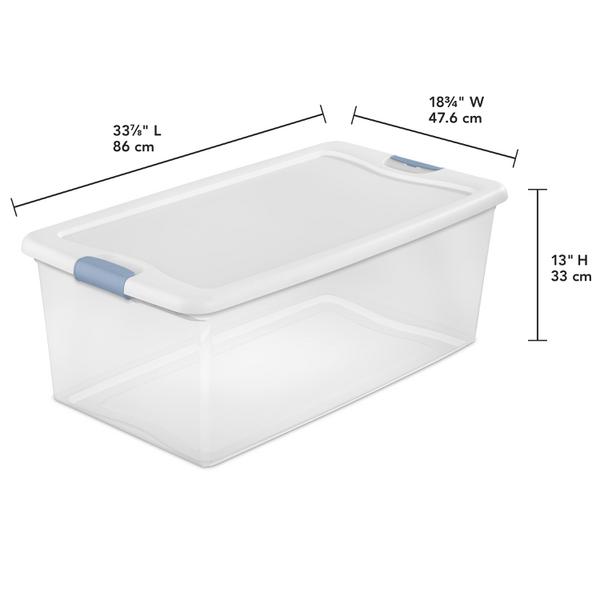 Sterilite 56 Quart Clear Plastic Storage Container with Latching