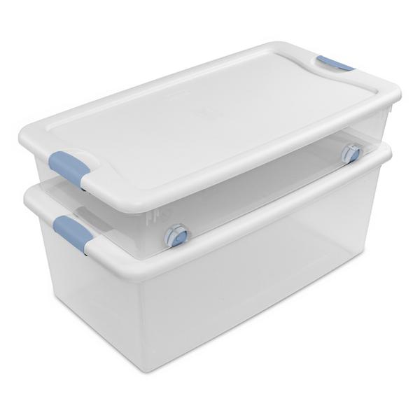 Sterilite 106 Quart Latching Storage Container (4 Pack) + 70 Quart Tote (4 Pack)
