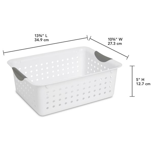Sterilite 1624 0.5 Gal. Medium Ultra Storage Tote Plastic Basket with  Contoured Handles in Black 18 x 16249006 - The Home Depot