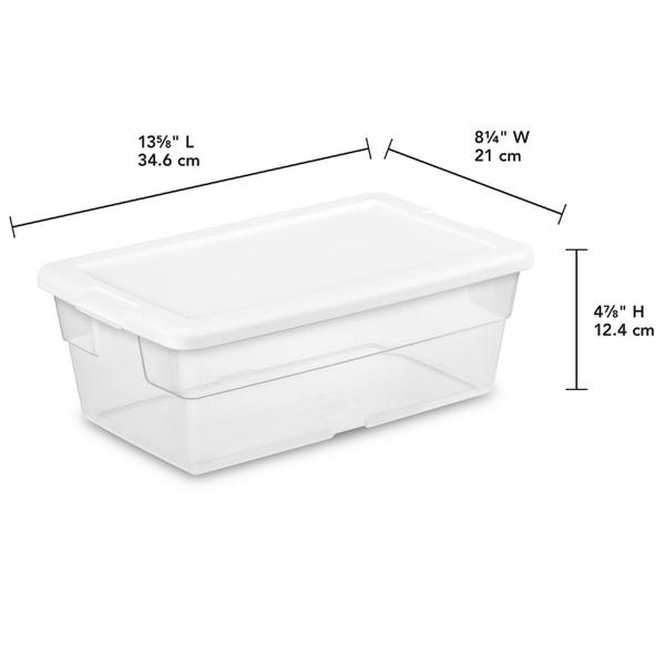Sterilite 1642 6 Quart Plastic Storage Box White/Clear for sale online 