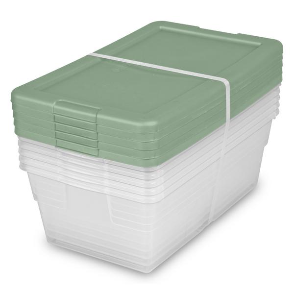 GAMENOTE Small Storage Bins with Lids - 5 Qt 6 Pack Stackable