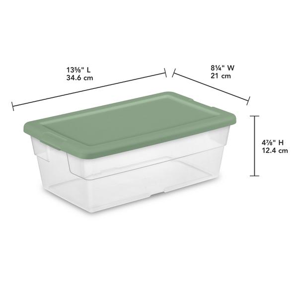 Sterilite 1643 - Set of (5) 6 Qt. Storage Boxes Crisp Green 16439V06