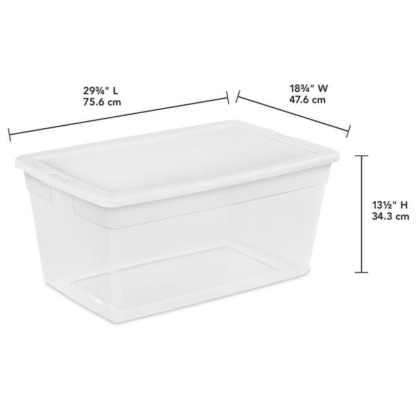Sterilite 12 Qt. Storage Box Plastic, White 