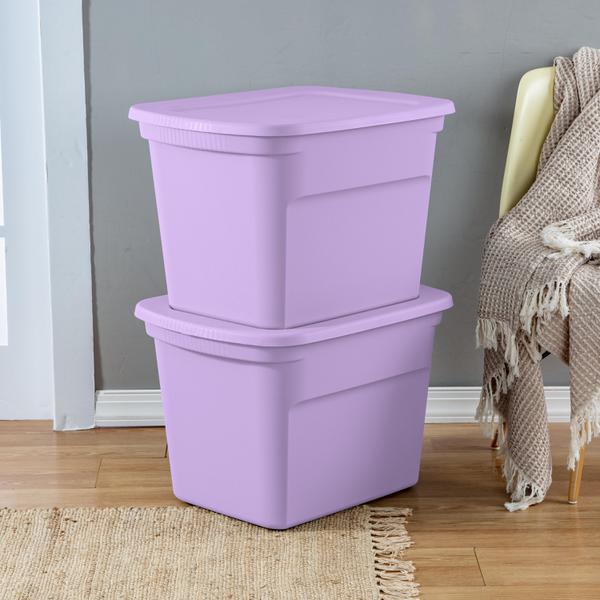 Sterilite 18 Gallon Tote Box Plastic, Purple 